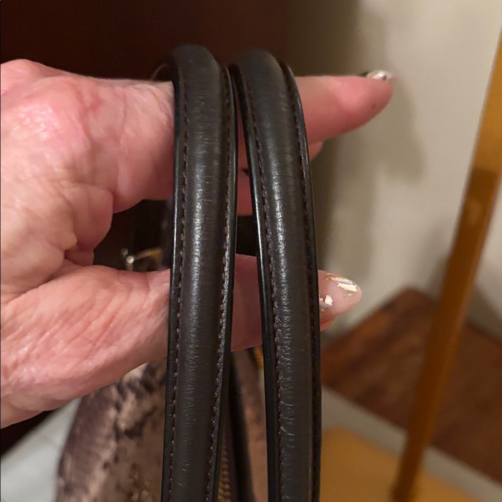 Coach Kelsey Python Pattern Taupe,Brown and Black cross body - Picture 5 of 15